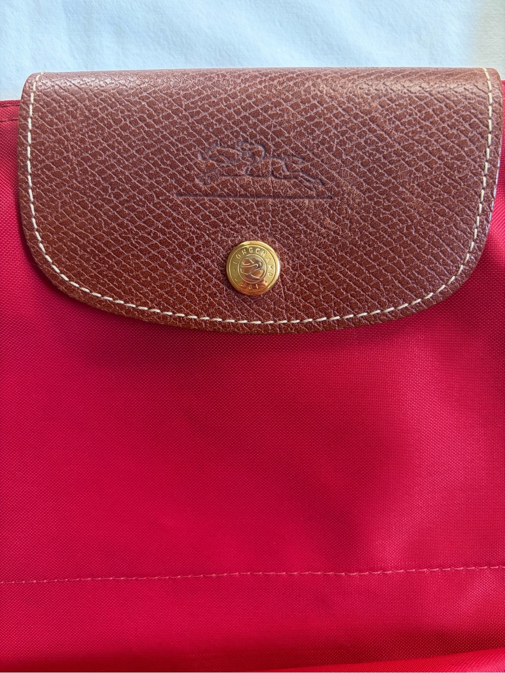 Longchamp Red Large Le Pliage Nylon Shoulder Tote - Picture 4 of 16